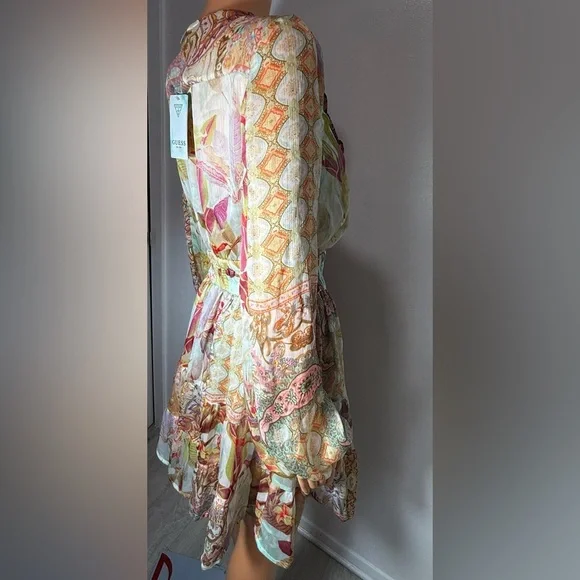 Guess Pastel Patterned Long Sleeve Dress - Picture 6 of 11